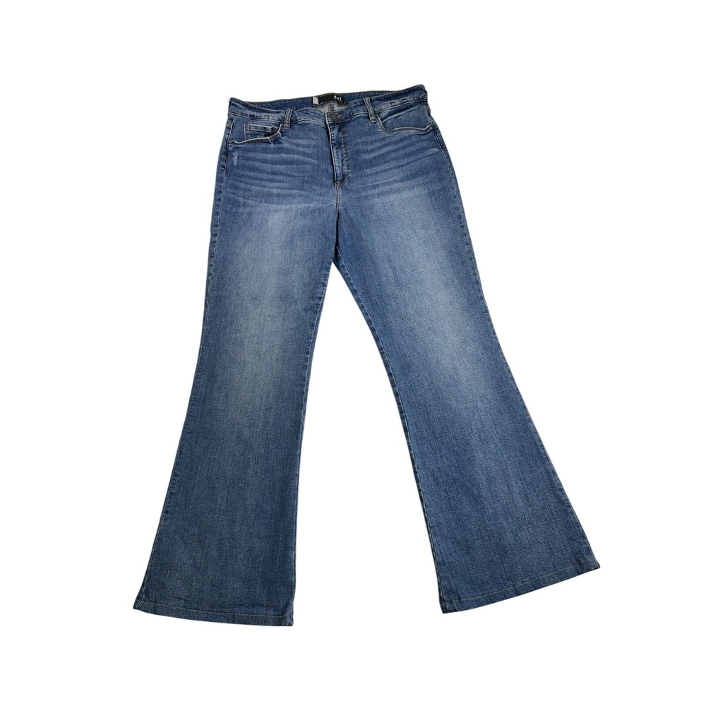 KUT from the Kloth Ana High Rise Fab Ab Flare Jeans Size 16 Stretch Denim Blue